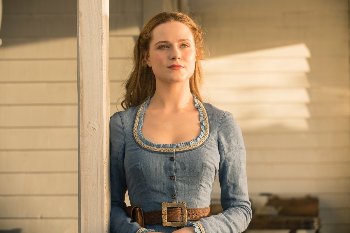 Evan Rachel Wood as Dolores Abernathy in Westworld