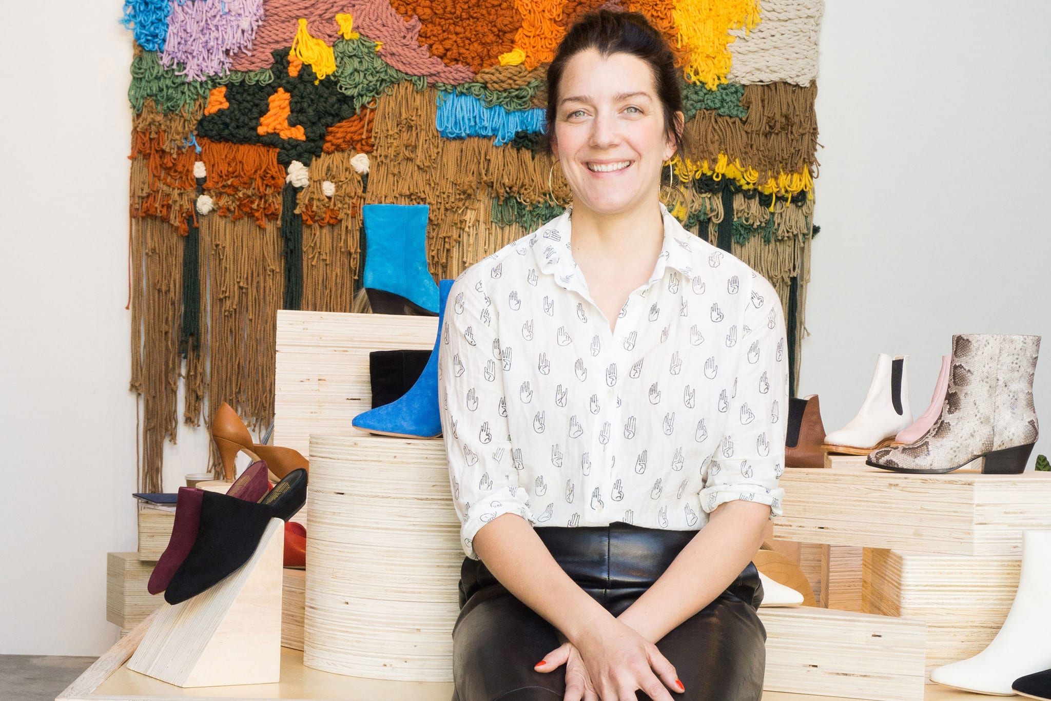 Charlotte Stone, a FIDM graduate who designed for Steve Madden and Joie, launched her colorful, eclectic footwear label in 2014