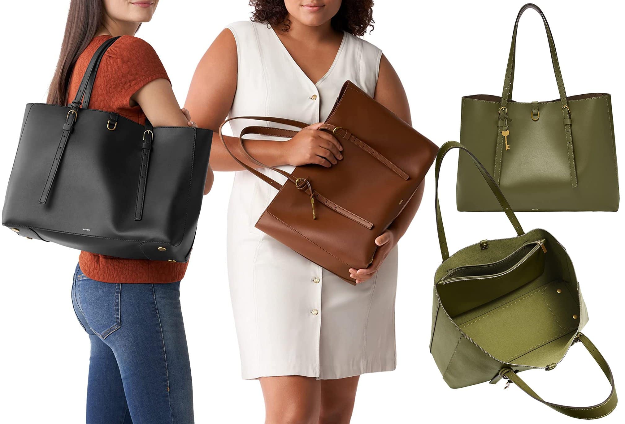 Made from vegan cactus leather, the Kier tote has a removable zipper pouch and is spacious enough to fit all your office and travel needs