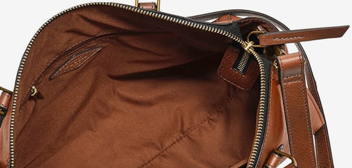 Real Fossil bags have an interior logo tag