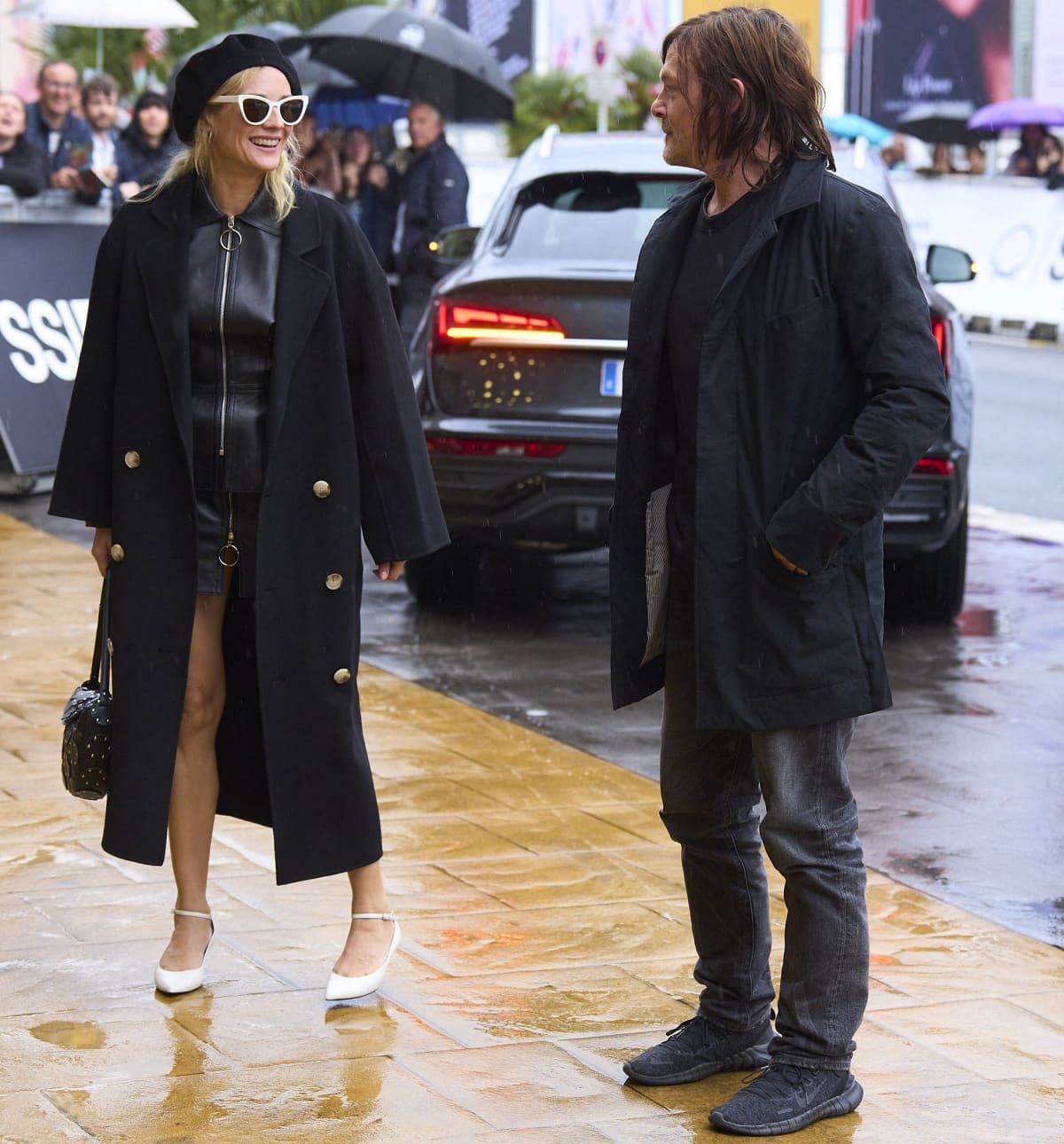 Diane Kruger with Norman Reedus arriving in Spain for the 70th San Sebastian International Film Festival