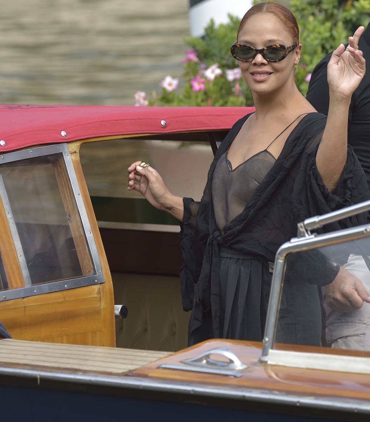 Tessa Thompson arriving at the Hotel Excelsior during the 79th Venice International Film Festival