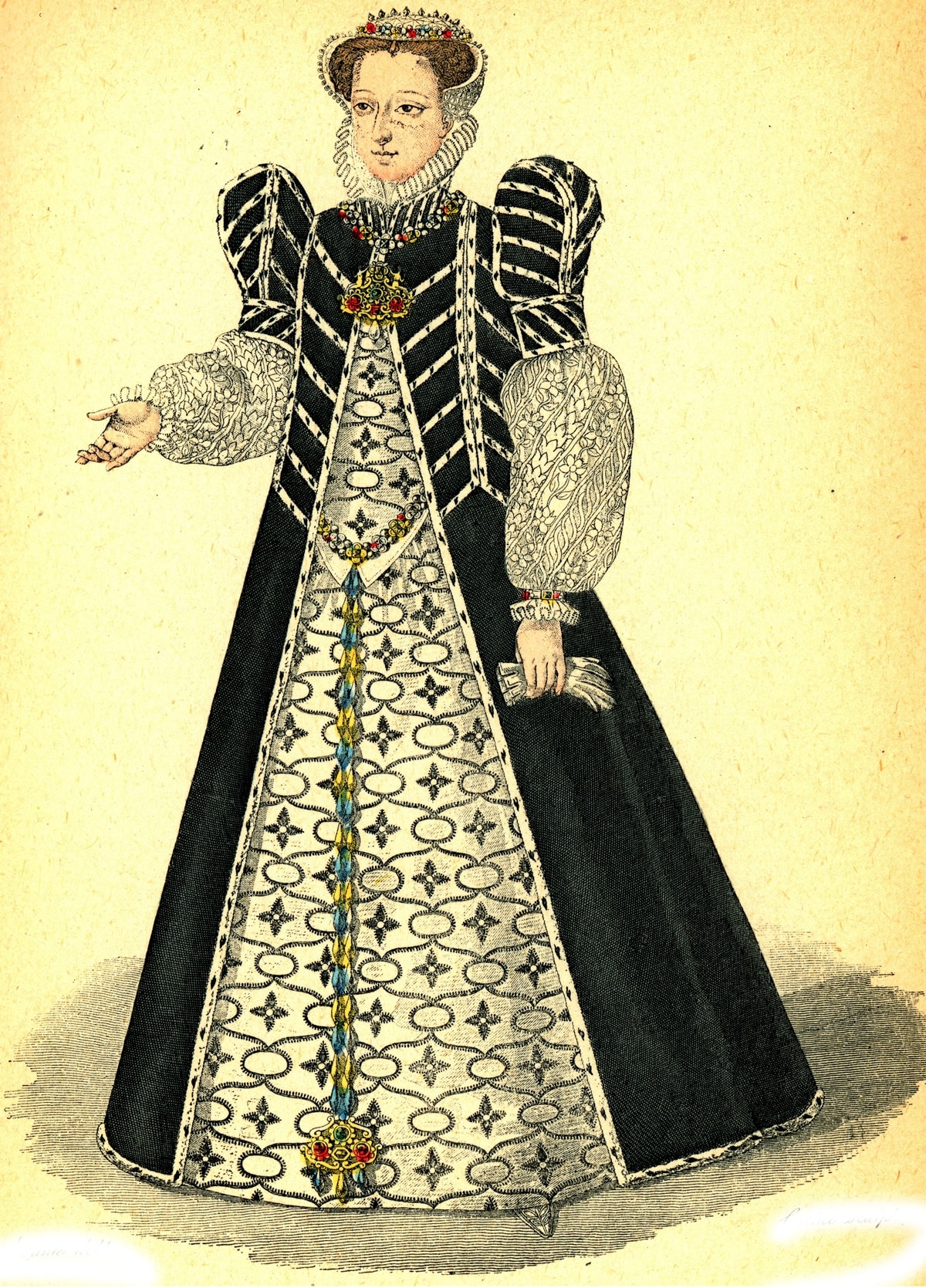 Catherine de' Medici, who was Queen of France from 1547 to 1559, is the first ever recorded woman to wear a high heeled shoe