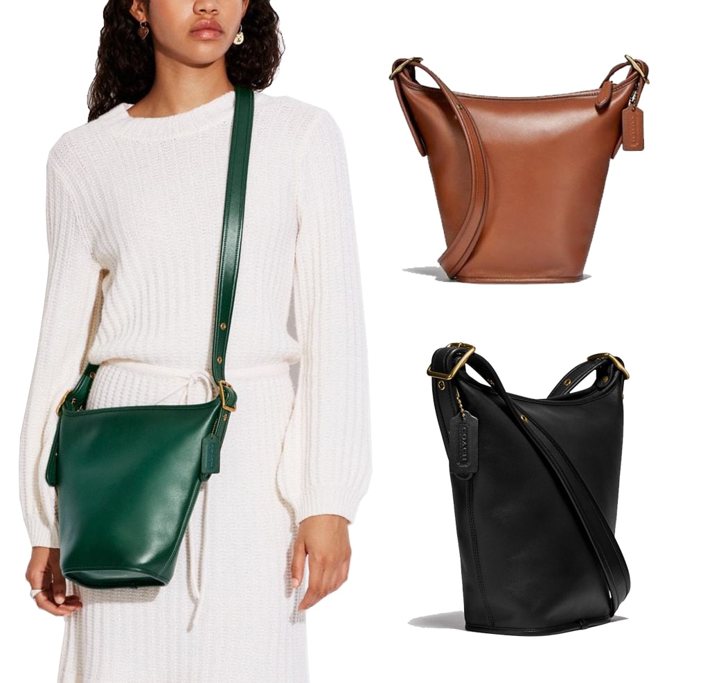A compact crossbody bag, the Coach Duffle 16 is made from buttery soft leather and features a zip-top closure that opens to a spacious interior with multiple pockets