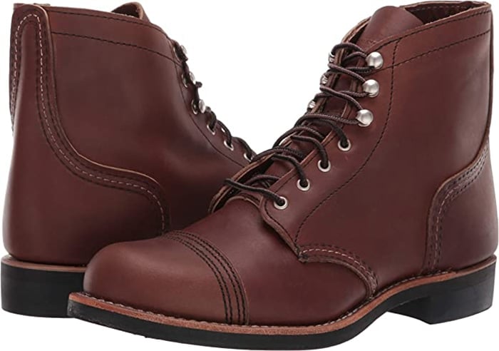 From the Heritage line, the Iron Ranger boot is built with soft leather, Texon insole, the Puritan triple stitching, and a Vibram 430 Mini-lug outsole