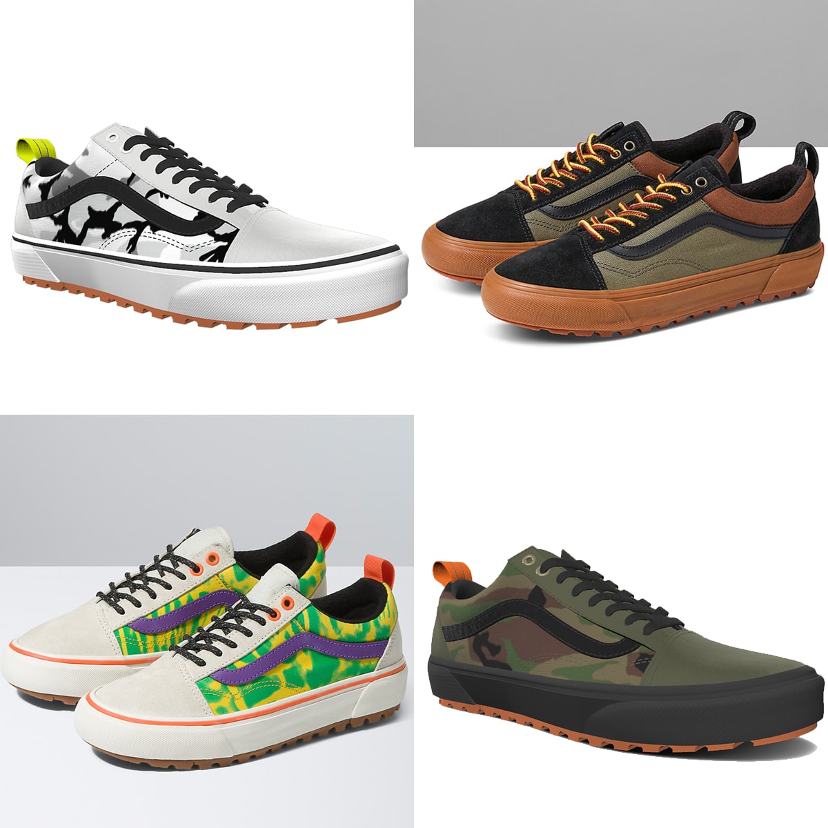 Vans' outdoor shoe, the Old Skool MTE-1 is packed with a water-resistant upper, Primaloft insulation for warmth, UltraCush molded EVA footbed, and lugged outsole for traction