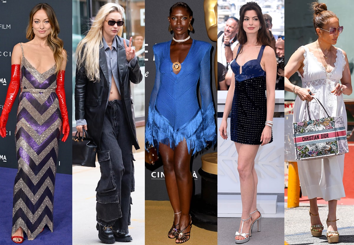 From Olivia Wilde's glam red gloves and metallic heels to Jennifer Lopez’s platform sandals and Dior tote, Gucci's A-list clientele—including Gigi Hadid, Jodie Turner-Smith, and Anne Hathaway—showcase bold, head-to-toe designer flair