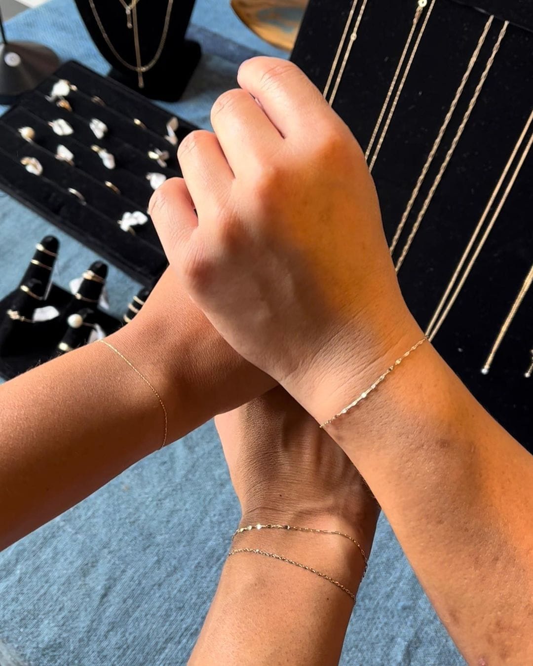 Minimalist welded bracelets, often called “forever” or “bond” bracelets, are custom-fitted and seamlessly attached to celebrate lasting friendship and individuality