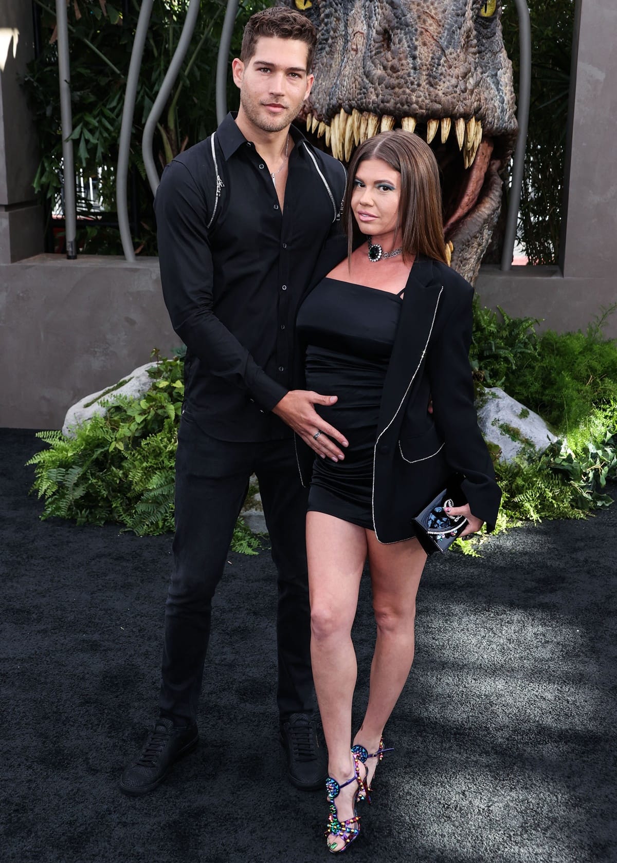 Dom Fenison and his pregnant girlfriend Chanel West Coast attend the Los Angeles Premiere of Universal Pictures "Jurassic World Dominion"