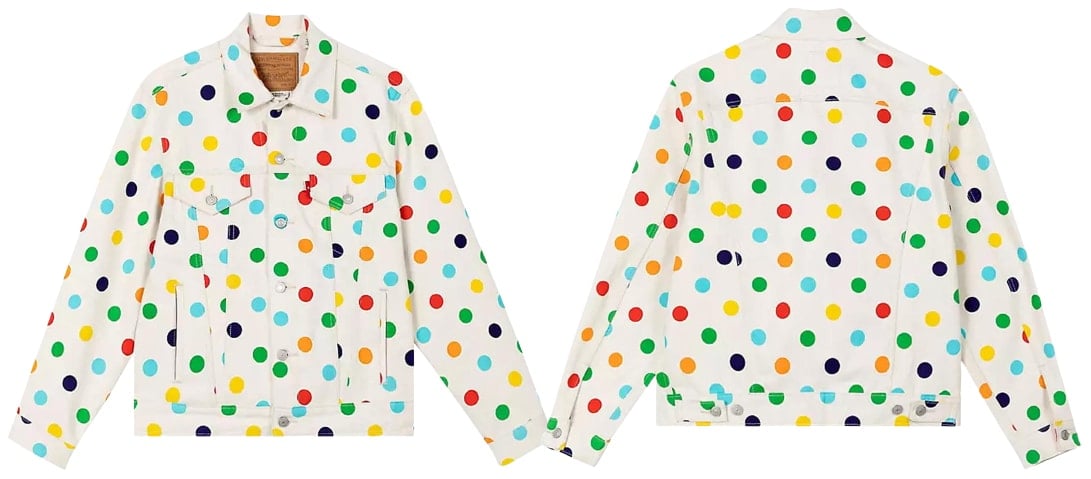 Levi's Vintage Fit Trucker Jacket is given an update with Golf Wang's eye-catching polka-dot pattern in multiple colors