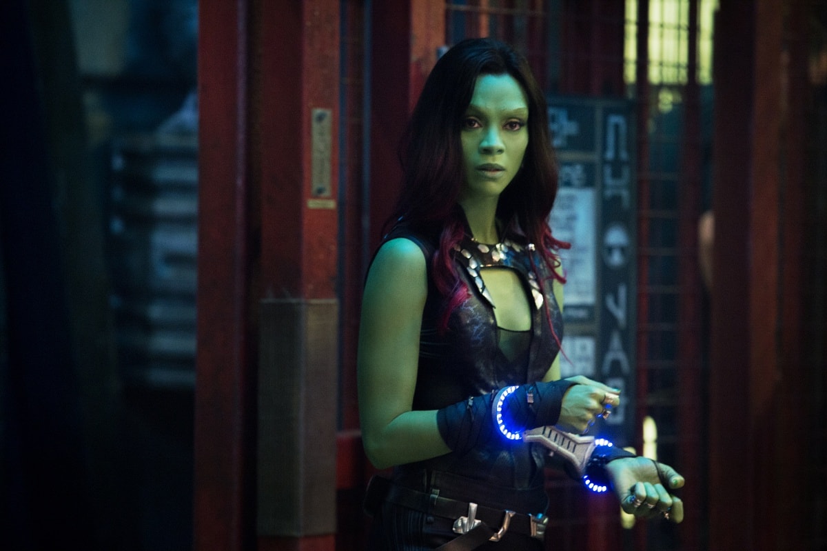 Zoe Saldaña as Gamora in the 2014 superhero film Guardians of the Galaxy