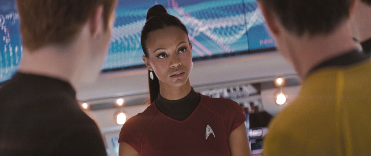 Zoe Saldaña as Uhura in the 2009 science fiction action film Star Trek