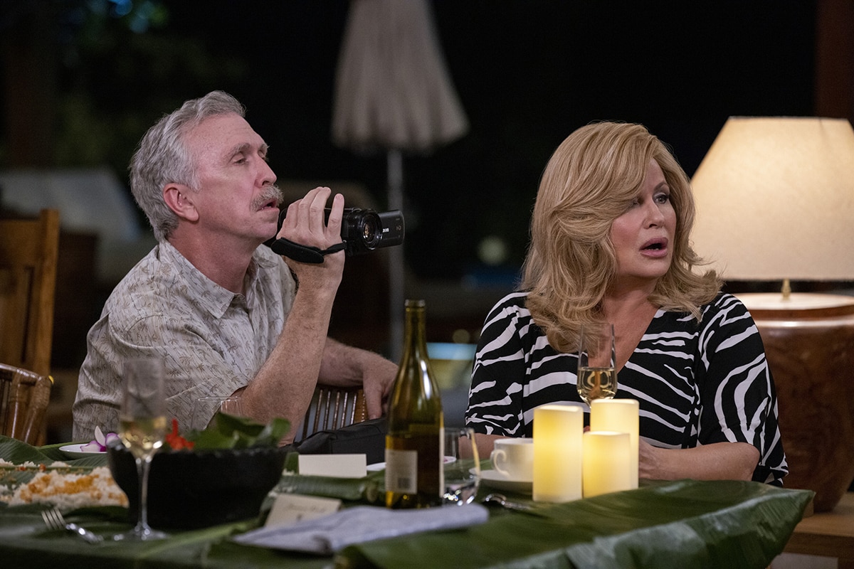 Steve Coulter and Jennifer Coolidge star as parents of Tom Fowler (Josh Duhamel) in Shotgun Wedding