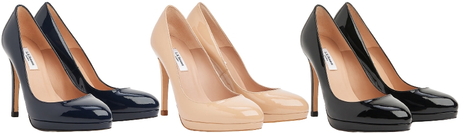An LK Bennett classic, the Sledge pumps are crafted in Spain from glossy patent leather and have an almond-shaped toe, a slim 0.5-inch platform, and a 4-inch stiletto heel