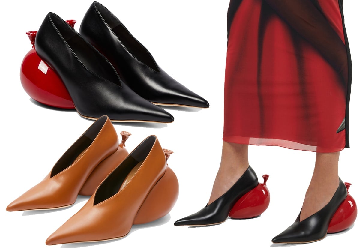 Loewe animates the classic black pumps with 3D balloon-shaped heels