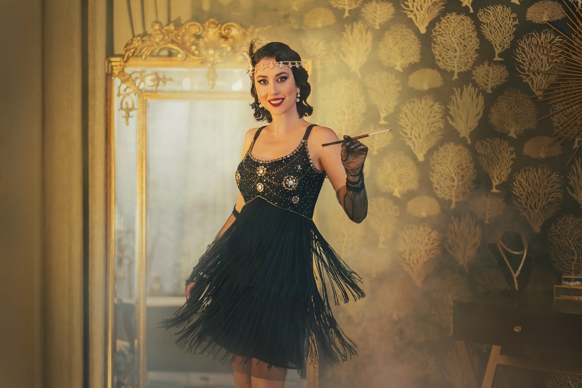 Women in the 1920s showed off their newfound freedom by wearing short hair and flapper dresses