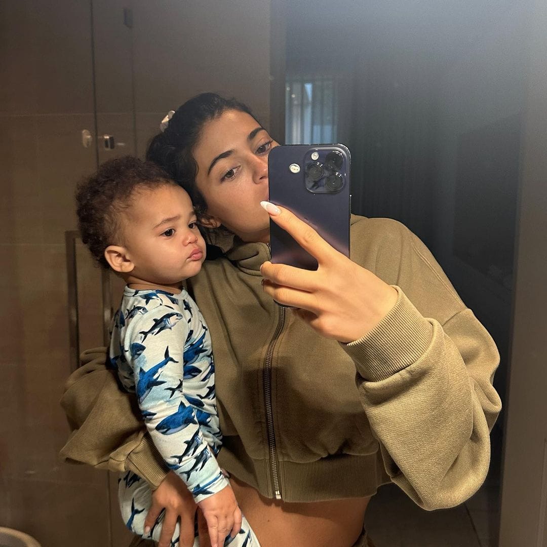 Kylie Jenner shares a cozy mirror selfie with her son Aire, publicly revealing his name just days before his first birthday
