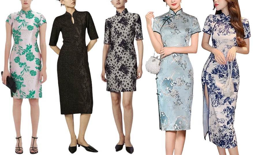 The qipao, or cheongsam, is a traditional Chinese dress defined by its sculpted, form-fitting silhouette, high mandarin collar, and intricate Chinese knot closures