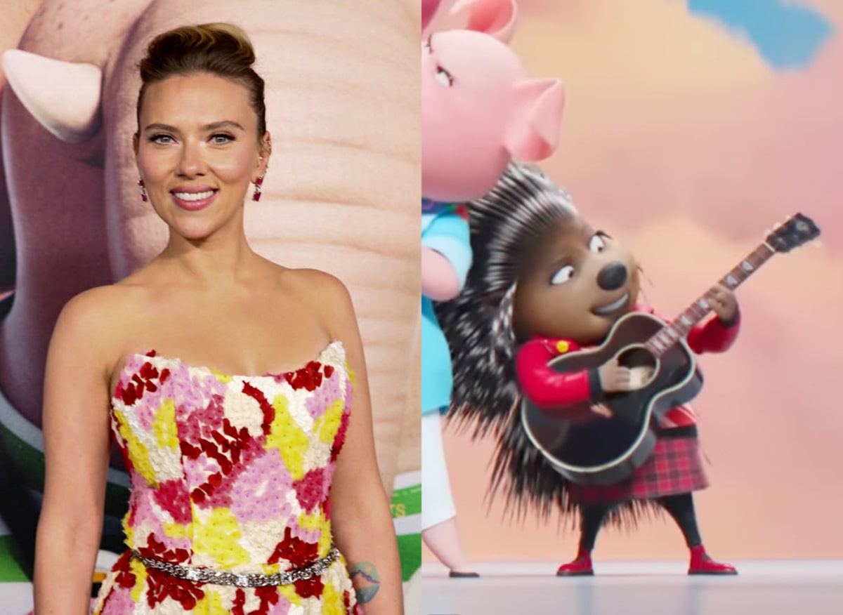 Scarlett Johansson is the voice of the prickly porcupine teenager Ash who rejoins the band in Sing 2