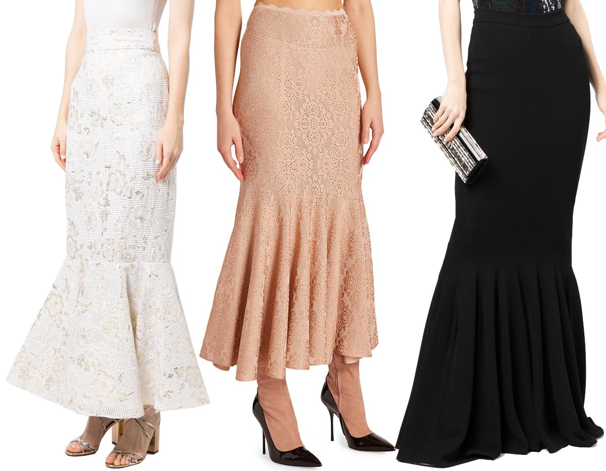 Mermaid skirts accentuate a curvy body with its intricate silhouette and fishtail hemline