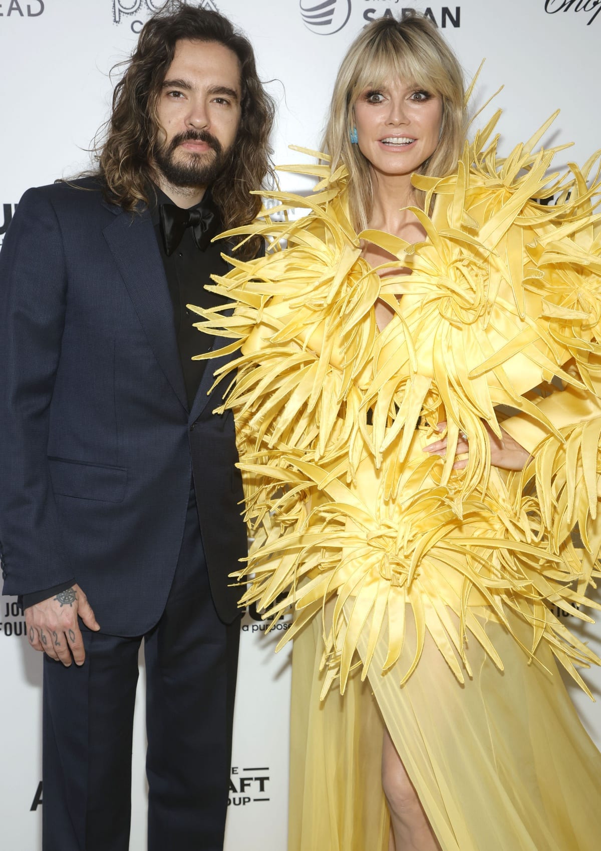 Tom Kaulitz and Heidi Klum at Elton John’s 2023 Oscar viewing party