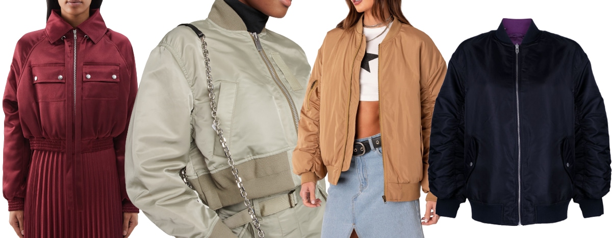 Bomber jackets fuse their military roots with modern street style—offering endless versatility from sleek neutrals to bold statement shades