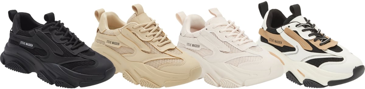 Steve Madden Possession chunky sneakers with mesh uppers and thick molded soles