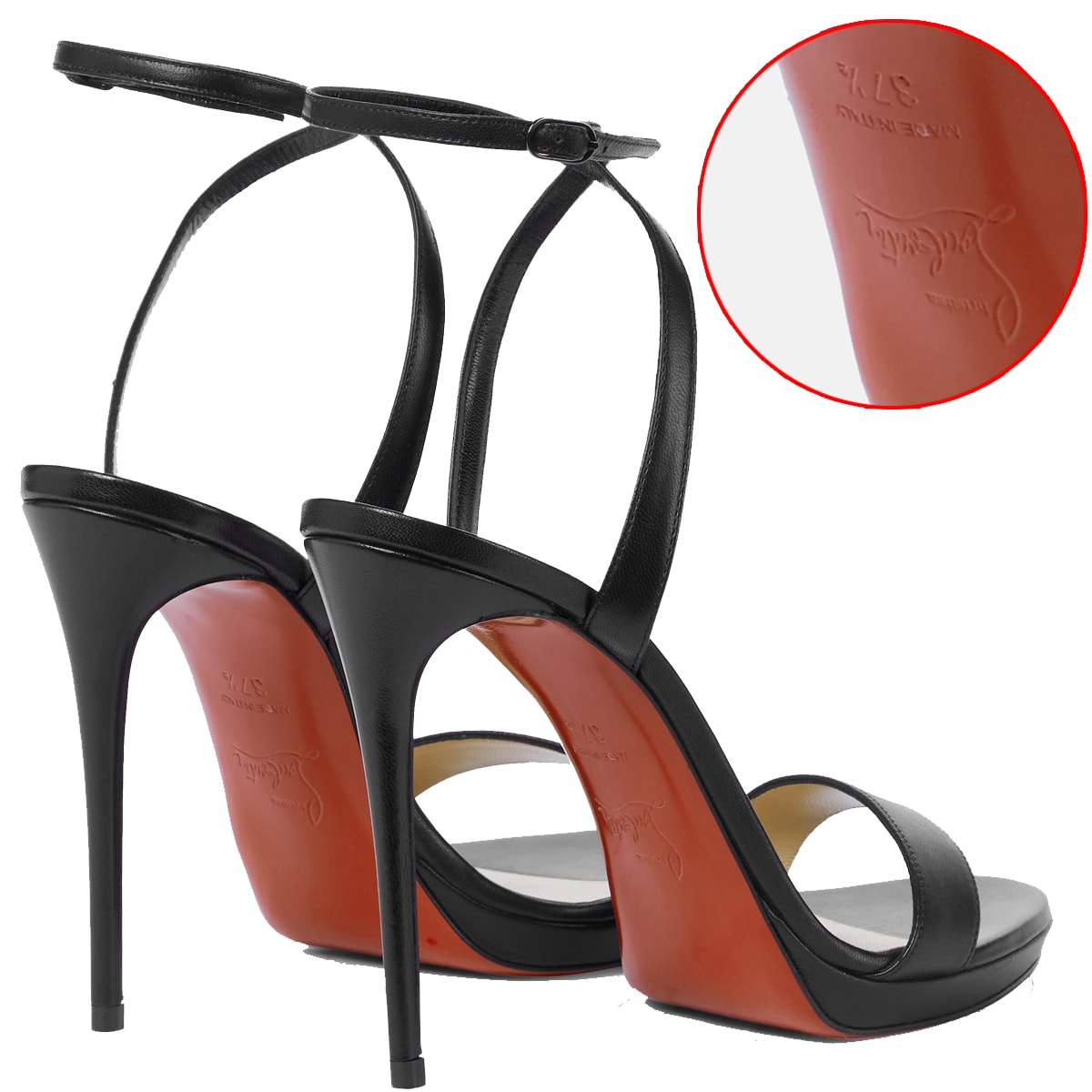 Authentic Christian Louboutin shoes are distinguished by their smooth, durable red leather soles, a hallmark of the brand’s impeccable craftsmanship