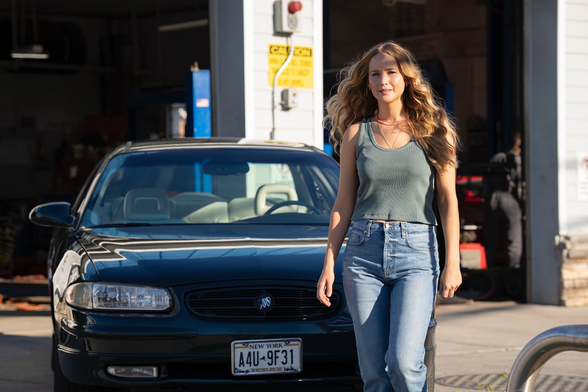 Jennifer Lawrence as Maddie Barker in the 2023 coming-of-age sex comedy film No Hard Feelings
