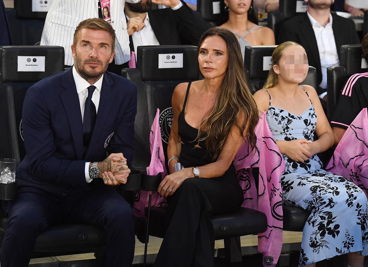 The Beckhams show their support for Lionel Messi as he makes his Inter Miami debut in the Major Leagues Cup on July 22, 2023