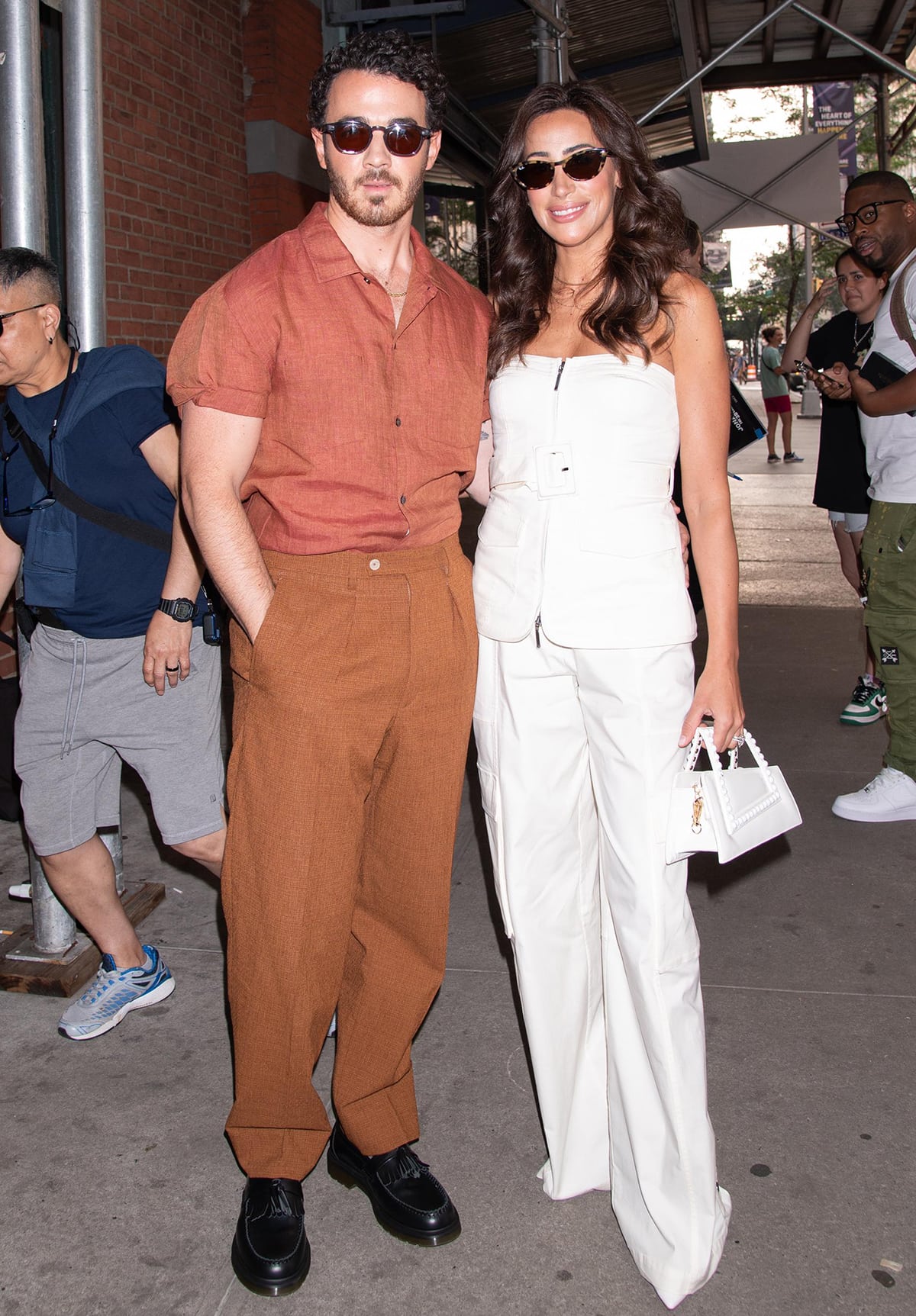 Danielle Jonas opts for a pristine white look outside Barnes Noble in Union Square on July 17, 2023