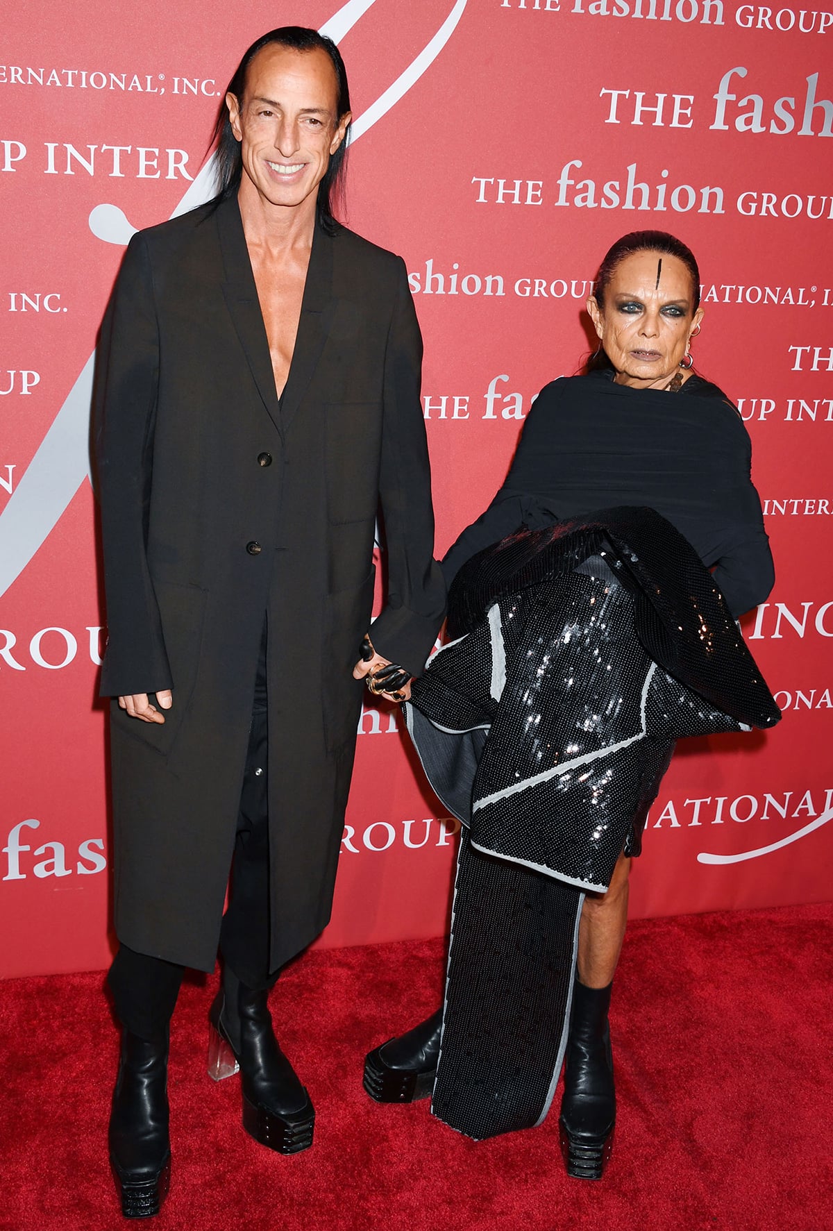 Rick Owens with wife and muse Michèle Lamy at the 2019 Fashion Group International Night of Stars Gala