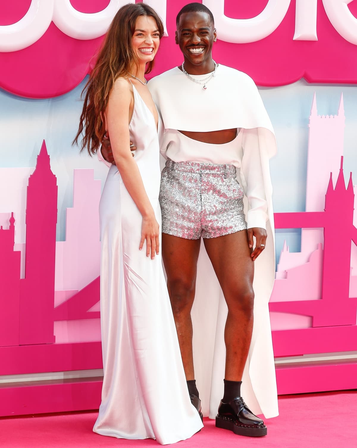 Emma Mackey and Ncuti Gatwa making a stylish reunion at the European premiere of Barbie