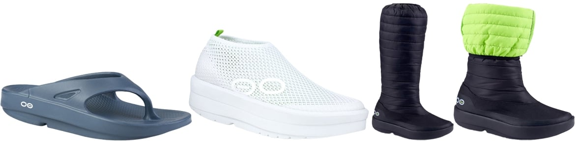 Iconic OOFOS sandals are usually priced at $60, while sneakers and boots cost over $150