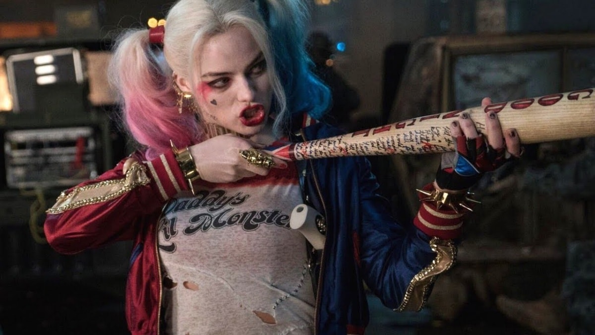 Margot Robbie fully embraces her chaotic antihero persona as Harley Quinn, wielding her signature baseball bat in the 2020 DC superhero film Birds of Prey