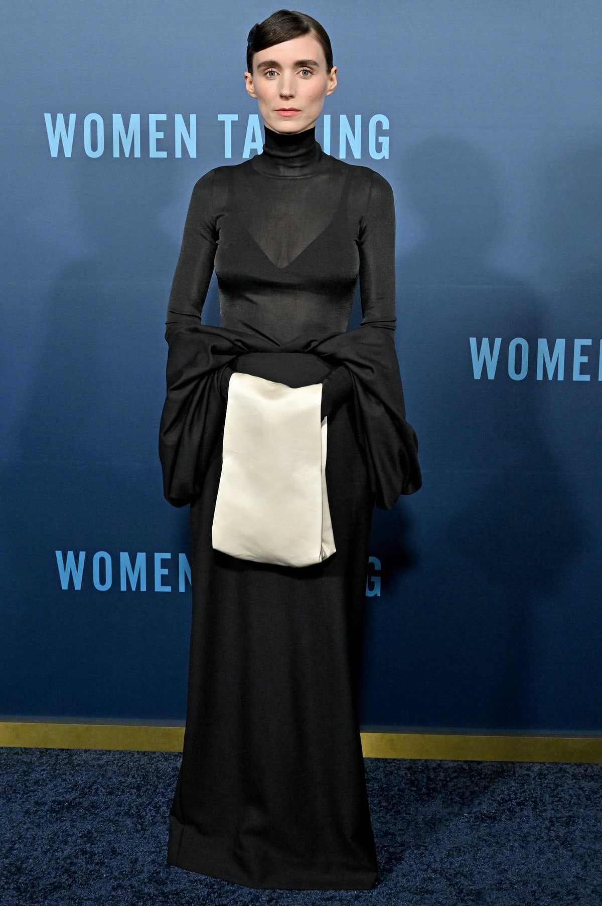 Rooney Mara opted for a stylish ensemble from The Row's Resort 2023 collection at the Los Angeles Premiere of