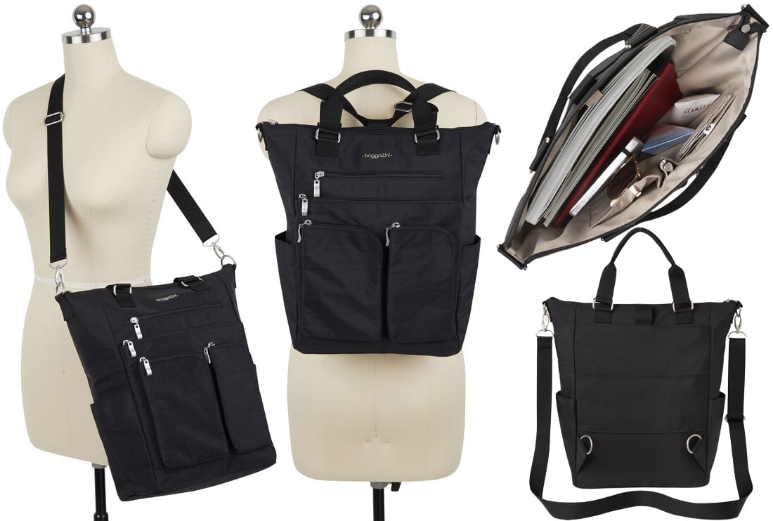 Easily switch between a backpack, crossbody bag, and tote with the Baggallini All Set 3-in-1 Backpack