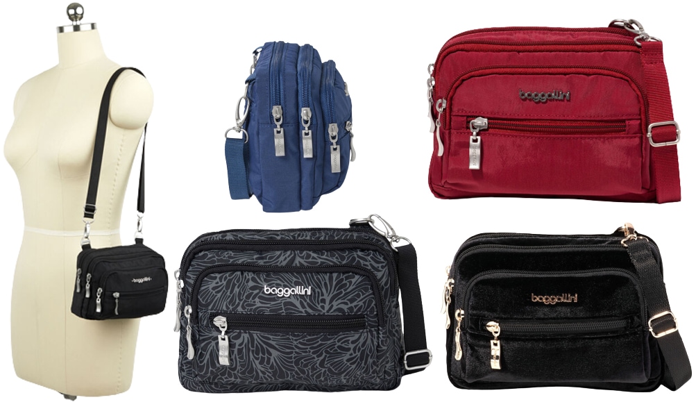 A part of the Baggallini's Legacy collection, the Triple Zip bag can contain all of your daily necessities and transform from a crossbody to a clutch to a waist pack
