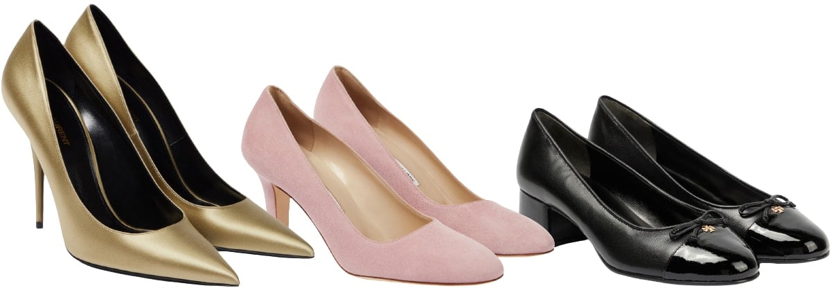 The evolution of the classic pump — metallic, suede, and patent iterations bring timeless femininity into sharp modern focus