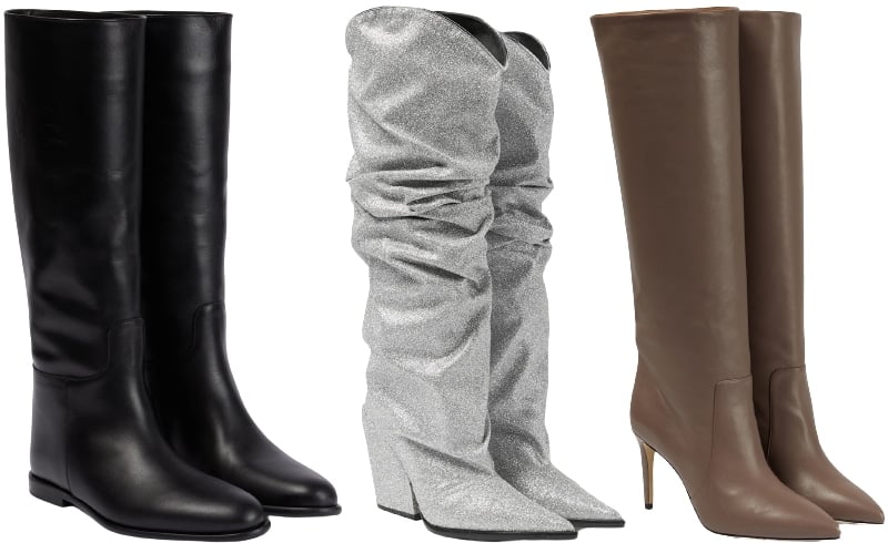 From minimalist leather riding boots to slouchy silver statement pairs, knee-high boots remain the season’s most versatile power shoe — equal parts confidence and allure