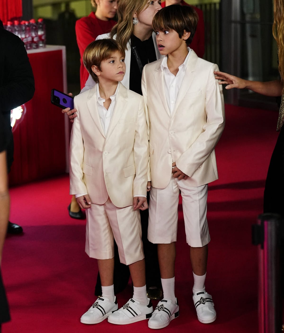 Shakira attended the 24th Annual Latin Grammy Awards with her sons, Sasha and Milan, in matching ivory ensembles