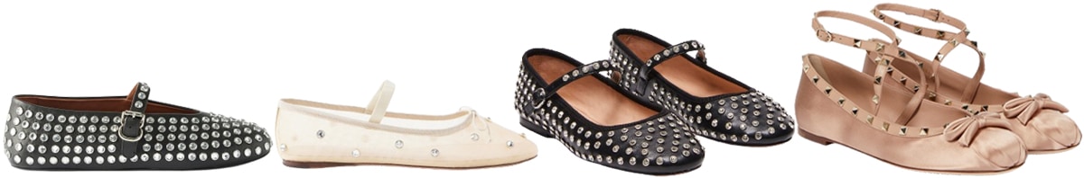 2024's statement flats: Where comfort meets luxury, embellished with crystals and metallics for a fashionable, yet practical choice