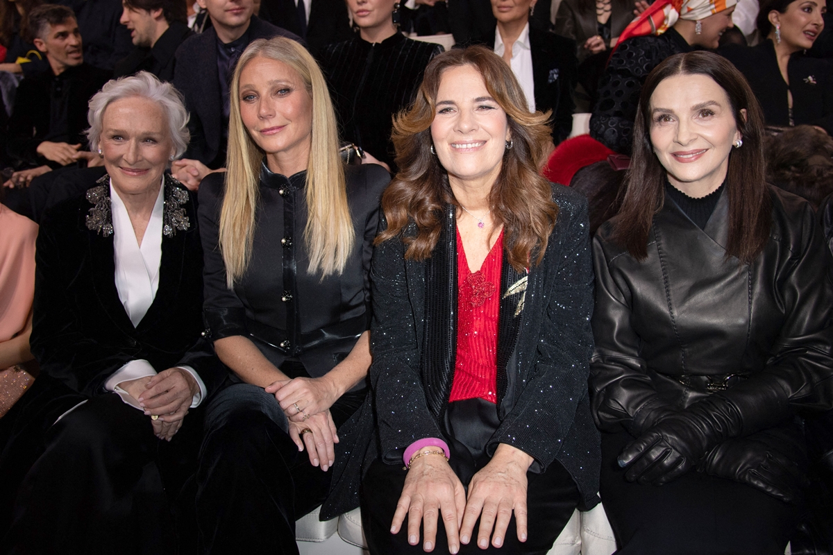 Glenn Close, Gwyneth Paltrow, Roberta Armani, and Juliette Binoche at Giorgio Armani Privè Couture Spring 2024 as part of Paris Couture Fashion Week held at Palais de Tokyo on January 23, 2024 in Paris, France