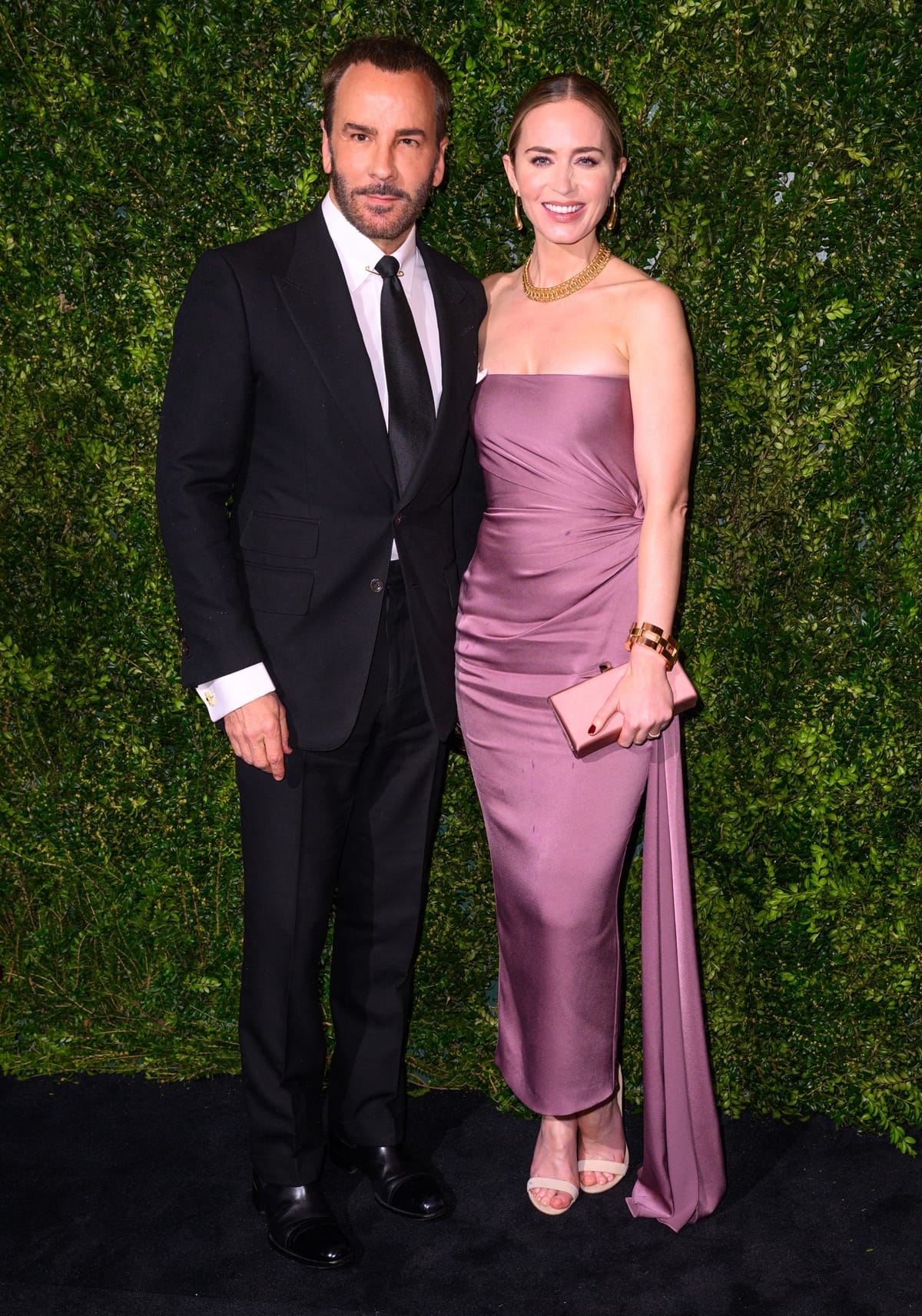 Tom Ford and Emily Blunt attend the Charles Finch CHANEL 2024 Pre-BAFTA Party at 5 Hertford Street on February 17, 2024 in London, England