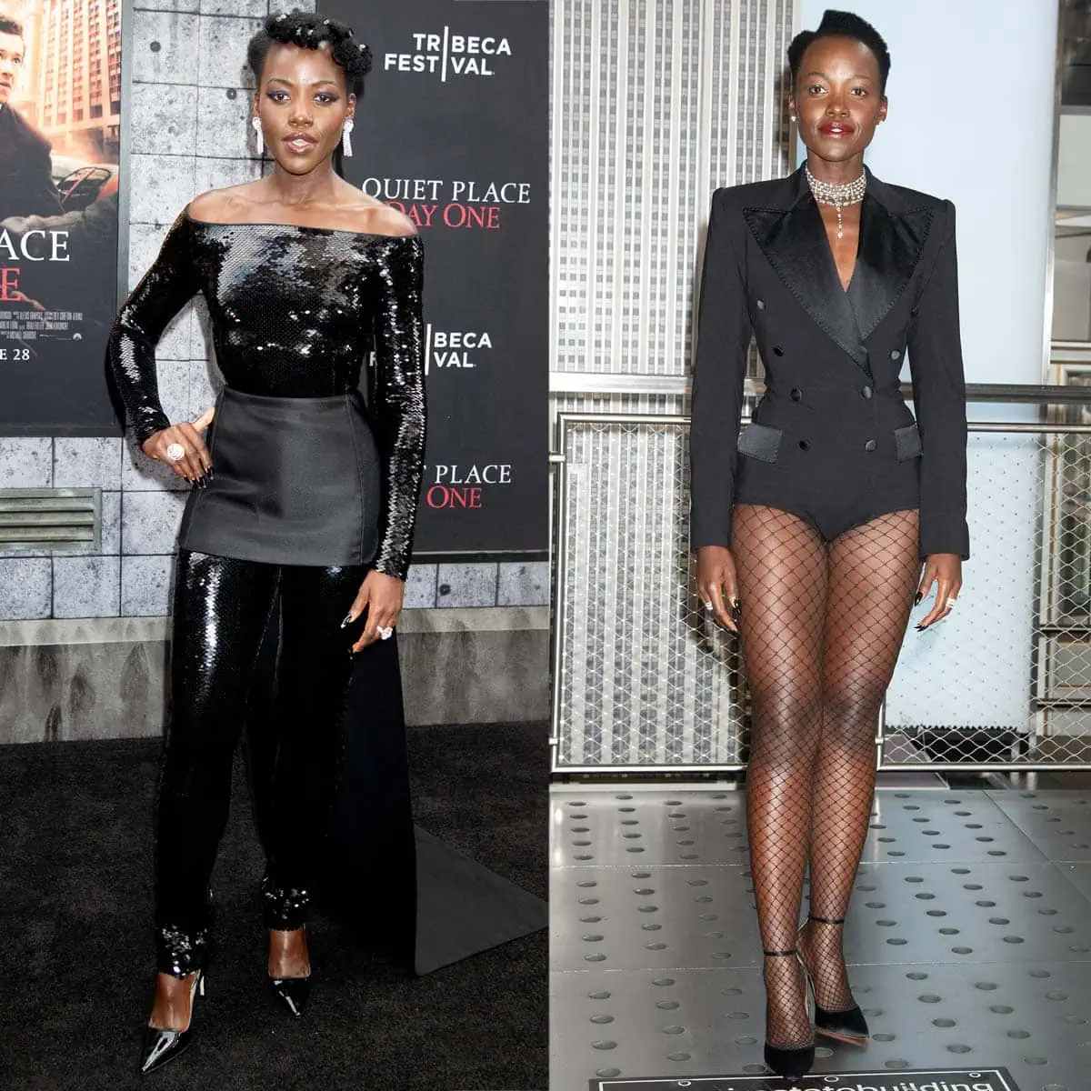 Lupita Nyong'o embraces her daring side in a Prada Catsuit and a Dolce Gabbana Playsuit at the A Quiet Place: Day One New York City premiere and photocal