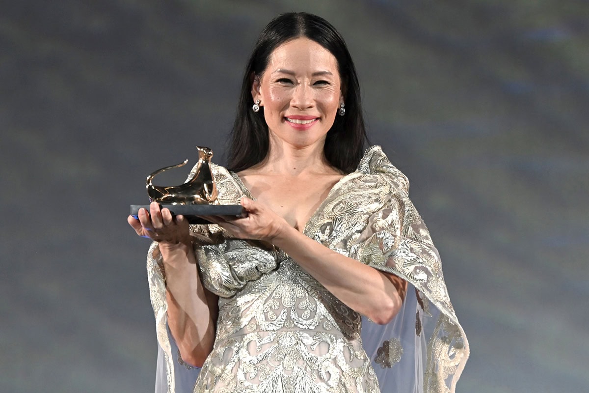 Lucy Liu is honored with the Lifetime Achievement Award at the 78th Locarno International Film Festival