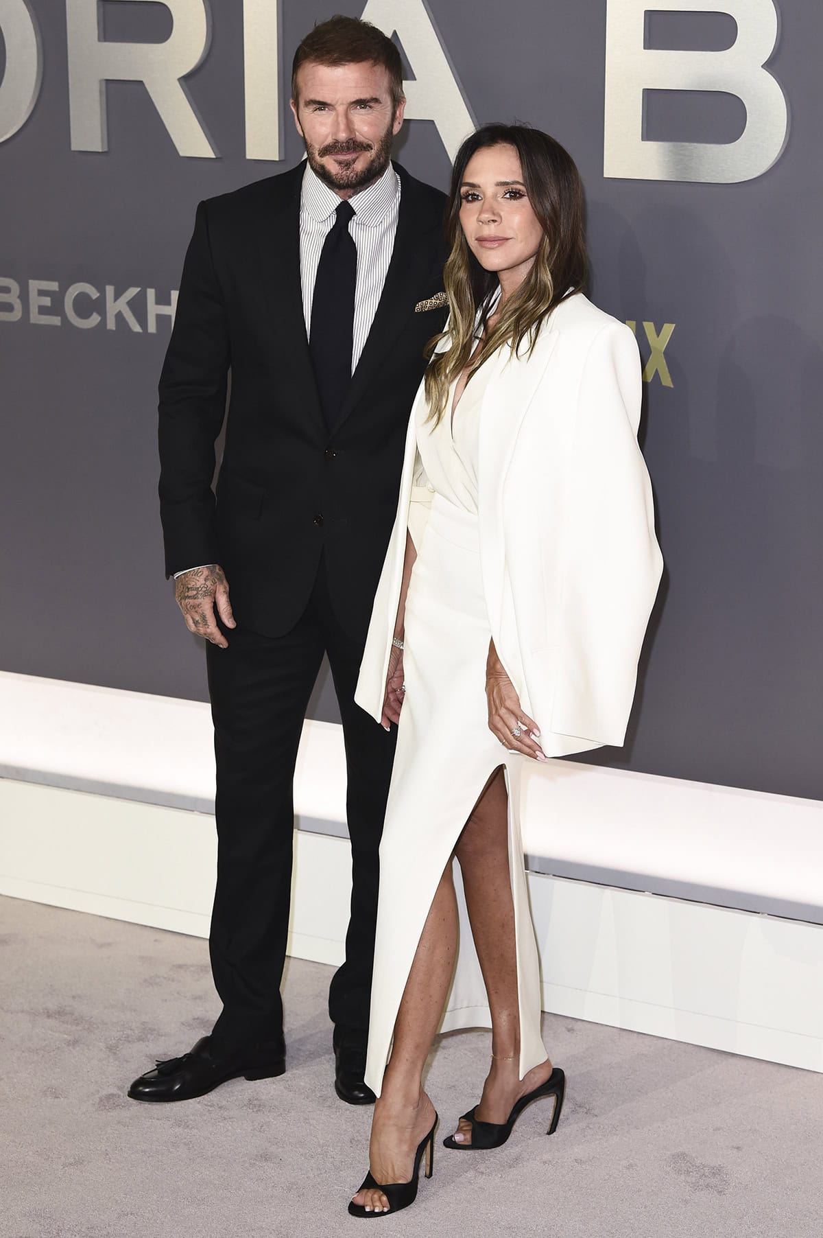 David Beckham shows support for his wife, Victoria Beckham, at the London world premiere of her Netflix documentary series Victoria Beckham