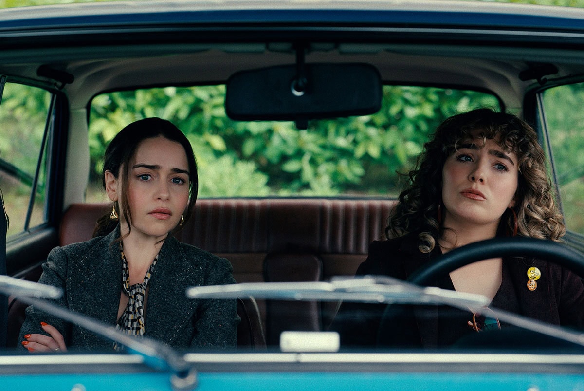 Emilia Clarke and Haley Lu Richardson star as secretaries-turned-CIA operatives in Ponies