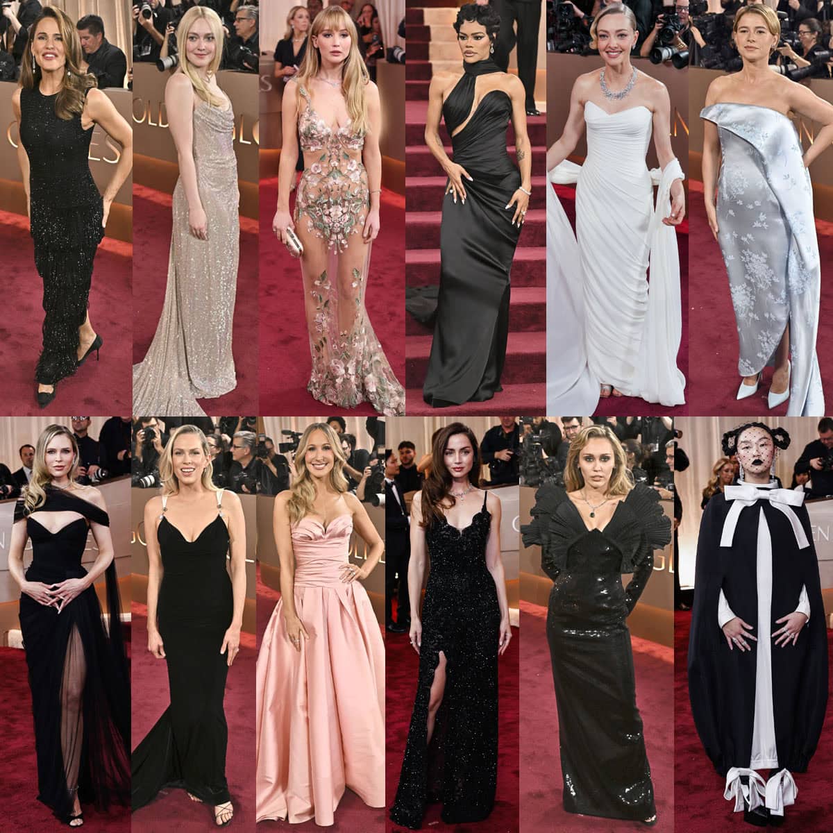 A lineup of celebrities embraced modern red-carpet glamour at the 83rd Annual Golden Globe Awards, pairing sculptural gowns with sleek heels, pointed pumps, and minimalist sandals at The Beverly Hilton on January 11, 2026