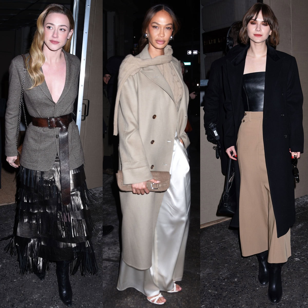 Lili Reinhart, Joan Smalls, and Emilia Jones put a footwear-forward spin on Ralph Lauren’s New York Fashion Week show, stepping out in equestrian-inspired boots and sleek heels that echoed the label’s refined, all-American aesthetic